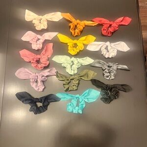 Colorful Hair Scrunchie Bow Set
